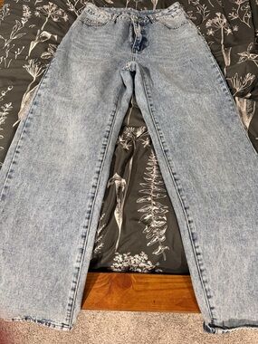 Light Blue Straight Leg slightly wide Jeans